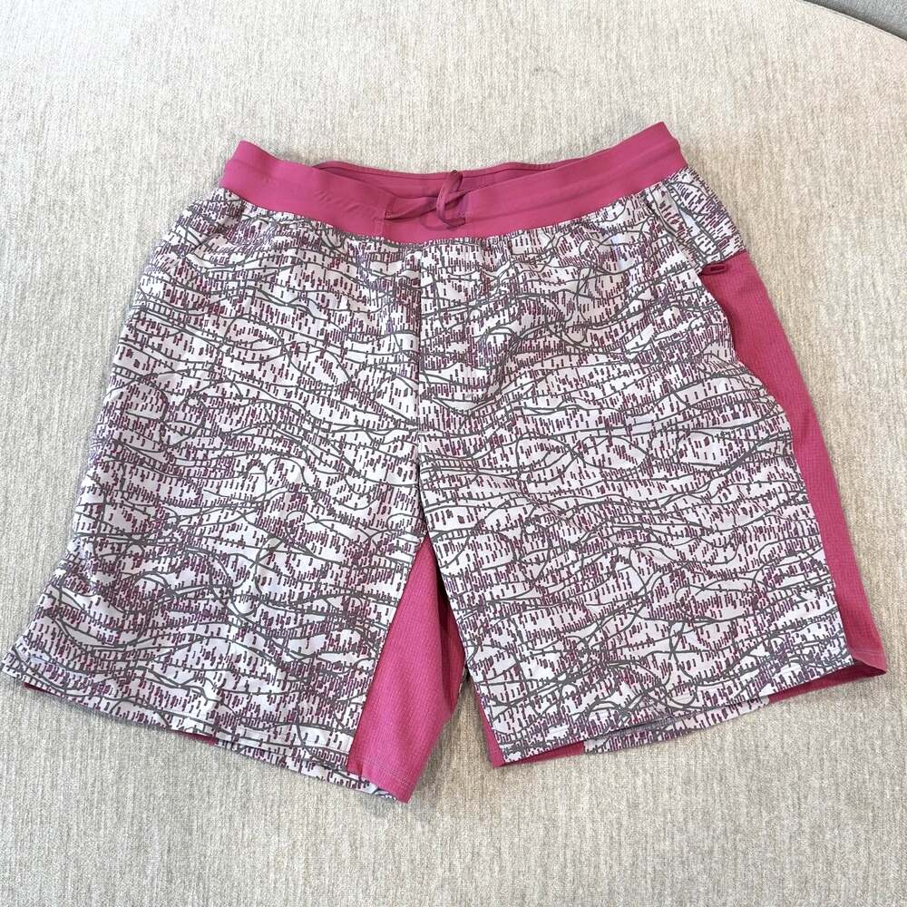Lululemon Shorts Mens Medium Pink 8in Inseam Linerless Running Gym Athletic